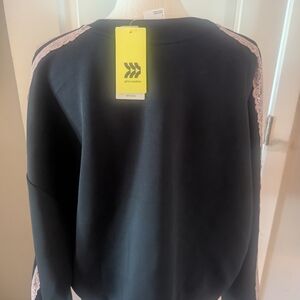 Brand New. Never Worn. All in Motion Black and Pink Lace Sweatshirt